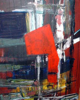 Tableau abstrait intitul&eacute; "Architecture." - Artiste peintre - Mathieu Fort