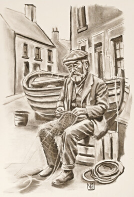 Le p&ecirc;cheur et ses filets