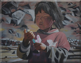 Enfant frontière Népalo- Tibétaine