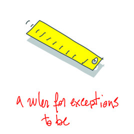 a ruler for exceptions to be