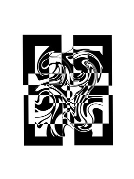 Affiche grafic digital géométrique