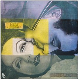 Tableau huile sur bois "le rendez-vous"