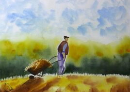 le paysan dans son champ