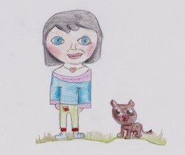 La fille avec son chat