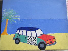 Balade à la plage en 4L.