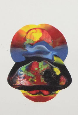 LangdonArt LuneJaune peinture acrylique sur papier vue C sur 4 vues