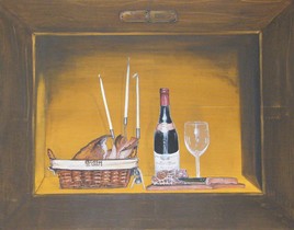 Trompe l'oeil th&egrave;me champ&ecirc;tre