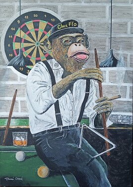 le singe au billard et aux fl&eacute;chettes