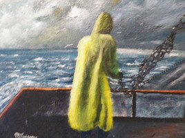 marin pêcheur sur le pont