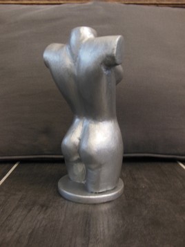 Buste femme nue gris m&eacute;tal