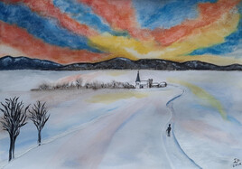 "Le p&egrave;lerin sur le chemin"