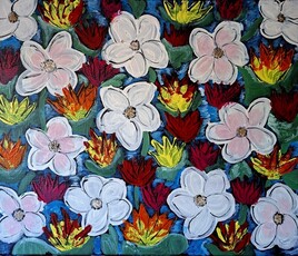Fleurs blanches sur l'eau
