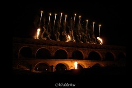 Feu d'artifice Pont du Gard