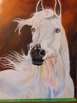Crin blanc cheval acrylique