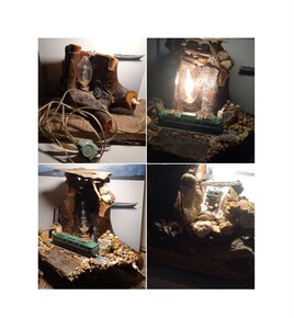 Décoration d'une ancienne lampe en bois !
