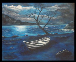 Barque au clair de lune