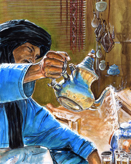 C&eacute;r&eacute;monie du th&eacute; chez les Touaregs