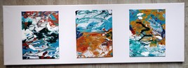 Peinture abstraite - Triptyque - Ciel Terre Mer
