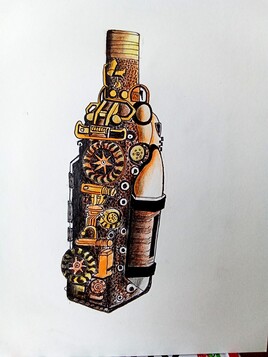 bouteille art : steampunk :