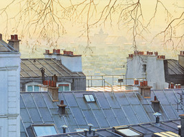 Crépuscule sur les toits de Paris