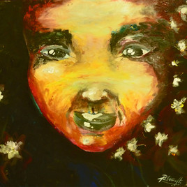 PORTRAIT "Mon Enfant" peint aux doigts sans peinceaux