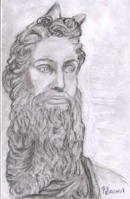 Détail Statue Moïse de Léonard de Vinci