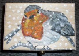 Rouge gorge sous la neige