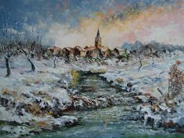 Village lorrain en hiver