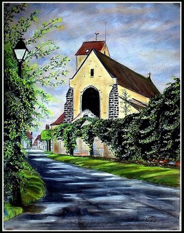 L'église d'Auvers saint Georges  ( Peinture sur le motif )