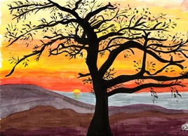 Arbre au couchant
