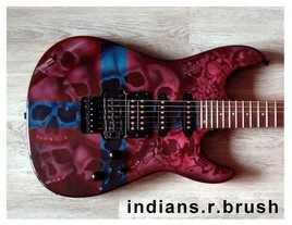 guitar airbrush skull ... indians.r.brush...Nimes