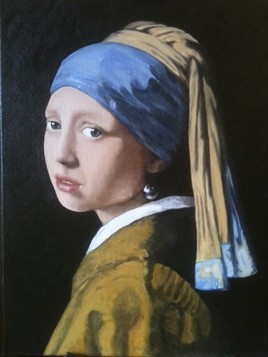 "La jeune fille à la perle"  d'après Vermeer.