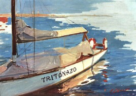 Barco en el puerto - Pintura Valenciana Barco en el puerto - Pintura Valenciana