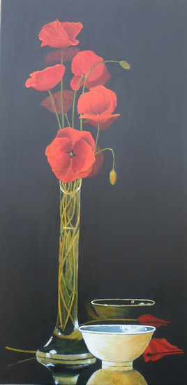 Coquelicots sur fond noir