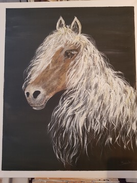 Cheval avec longue crini&egrave;re