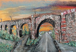 Pont sur soleil couchant