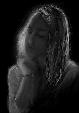 La jeune fille dans la pénombre...