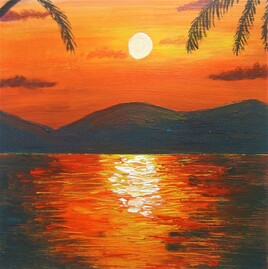 Essai acrylique - Red sunset