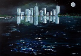 Nuit et mer sur la ville