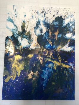 Tableau abstrait bleu