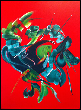 Peinture abstraite Volcan du coeur