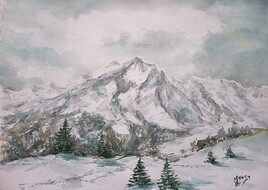 Paysage de neige Pyrénéens