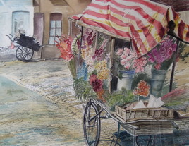 La charette de fleurs