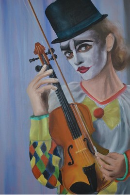 le clown au violon