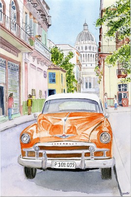 2019-10 Chevrolet orange à la Havane