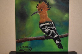 peinture oiseaux huppe fasciée, de joky Kamo