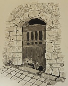 Vieille porte &agrave; St Guilhem le desert