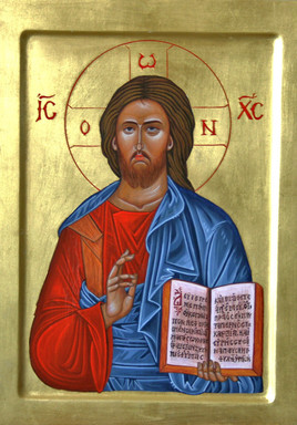 Icone Christ Pantocrator With Open Bible
