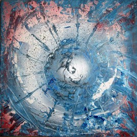 Astral (Somnium - Blue série 1/2) Peinture 30X30