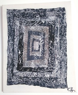 Toile acrylique et collage